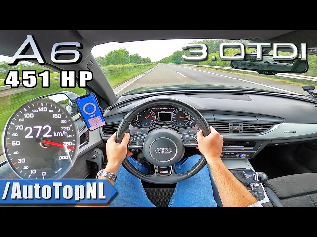 audi a6 3.0 bitdi 451hp top speed on autobahn (no speed limit) by autotopnl
